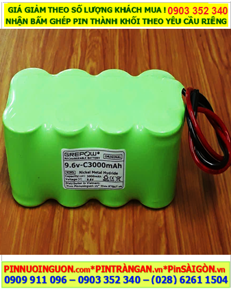 Pin sạc 9.6v-C3000mAh, Pin sạc NiMh 9.6v-C3000mAh, Pin sạc GREPOW NiMh 9.6v-C3000mAh
